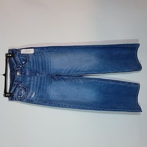 OFLUCK | Women's Mid Rise Wide Leg Jeans